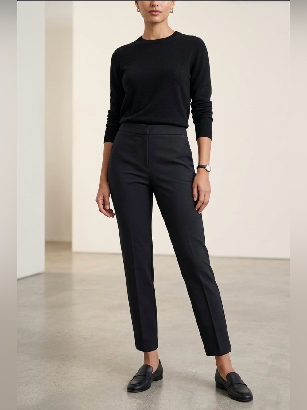 Vince Camuto Womens Dress Pants 14 Black Straight Ankle Office Work Wear Slacks